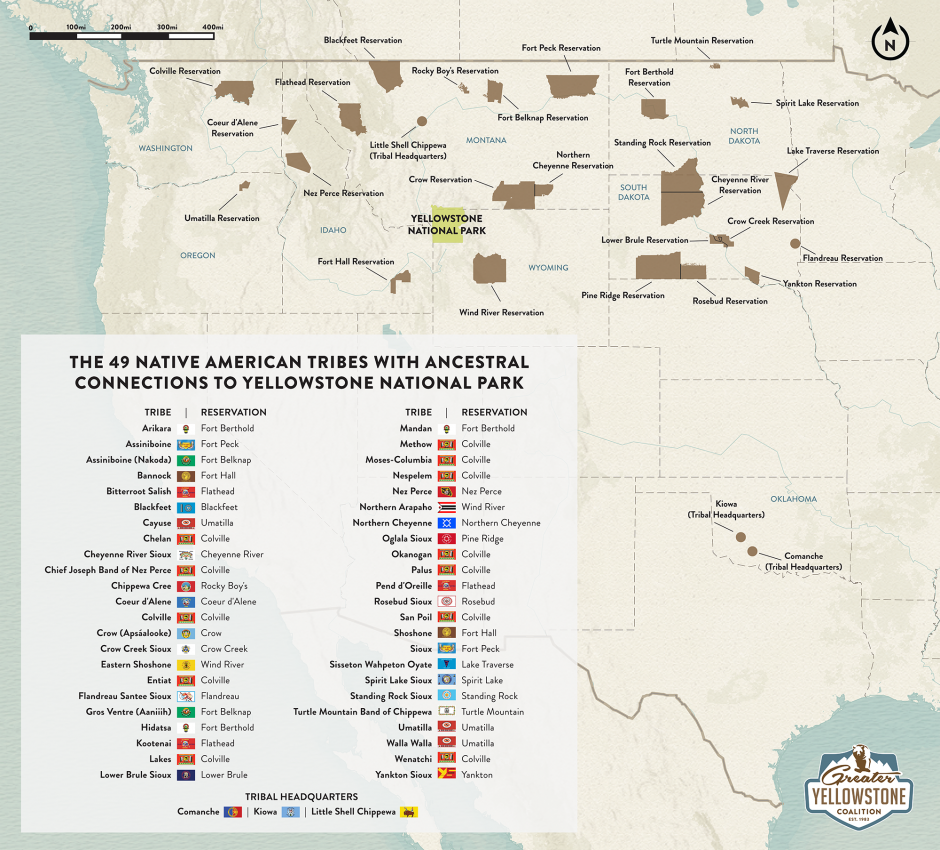YNP Tribal Map. Photo credit: Greater Yellowstone Coalition