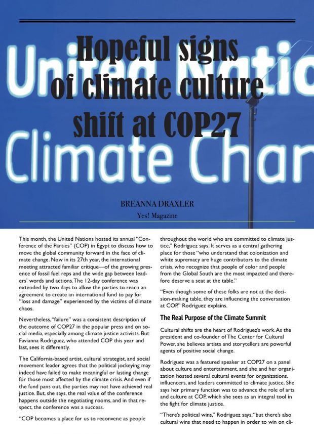Hopeful signs of climate culture shift at COP27 - ONE Only Natural Energy