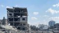 Damage following an Israeli airstrike on the El-Remal aera in Gaza City on October 9, 2023. Photo credit: WAFA / APAimages