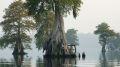 Morning mist settles over Lake Drummond in the Great Dismal Swamp National Wildlife Refuge. Credit: Rebecca Wynn/U.S. Fish and Wildlife Service