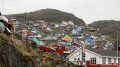 Colorful houses dot the hillsides in Qaqortoq. Photo credits: Maddy Keyes/Inside Climate News